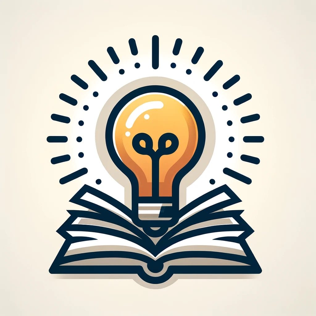 Icon Idea An open book with a lightbulb, representing valuable knowledge and insights.