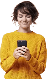 Image of a girl holding a mobile phone
